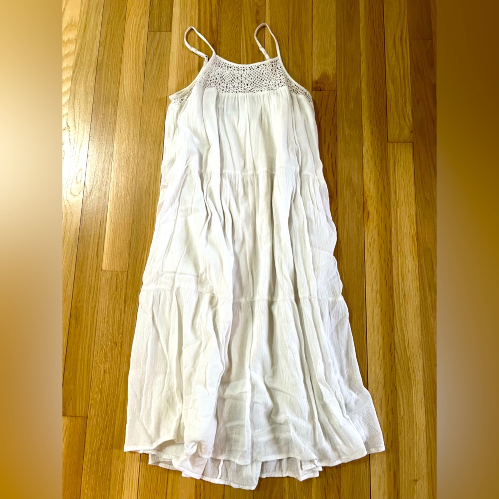 Summer boho white dress, XS